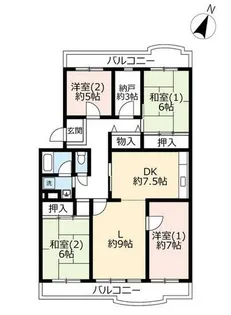 UR洛西竹の里【0100503号室】の間取り