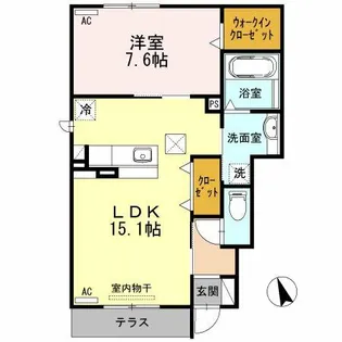 メゾンMINAMI【105号室】の間取り