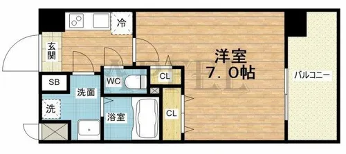 ラシーヌ瓦屋町【7階】の間取り