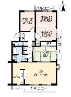 UR高の原駅西第2【0050302号室】の間取り