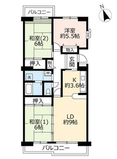 UR奈良青山一丁目【0050303号室】の間取り
