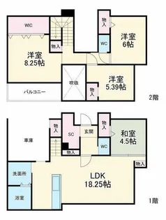 大阪府吹田市古江台6丁目【一戸建】の間取り