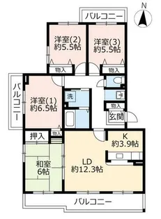 URコンフォールかぶと台【0180404号室】の間取り