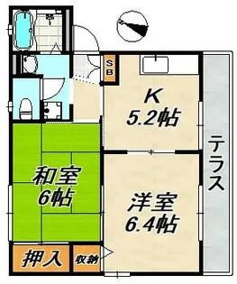 フレグランス谷御所【1階】の間取り