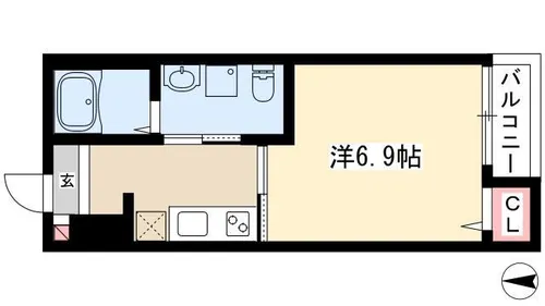 ハピネス八反【1階】の間取り