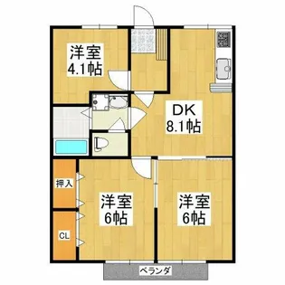 エステートピア泉北【1階】の間取り
