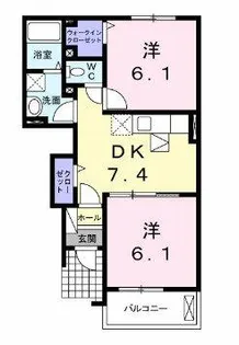 2DKの間取り画像
