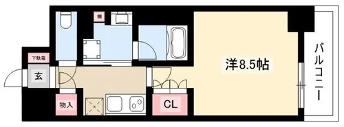 OKBアヴェニール菊井町【8階】の間取り