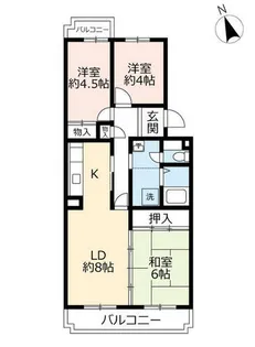 UR徳重【0050402号室】の間取り