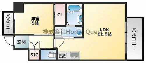 プレジオ八戸ノ里【6階】の間取り