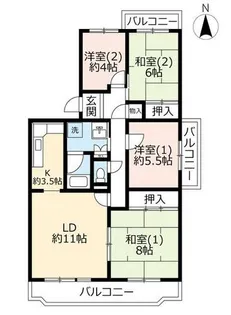 UR藤沢台第三【3120401号室】の間取り