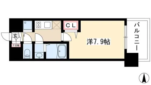 プレサンスジェネ千種内山【0302号室】の間取り