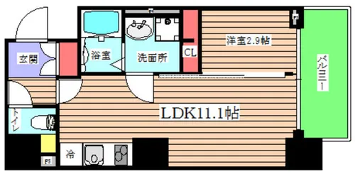 M COURT新町【8階】の間取り