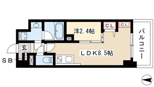 ポルタニグラ大須【10階】の間取り