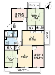 UR洛西竹の里【0040301号室】の間取り
