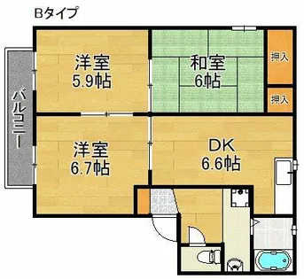 サニーコート半田A~F棟【2階】の間取り