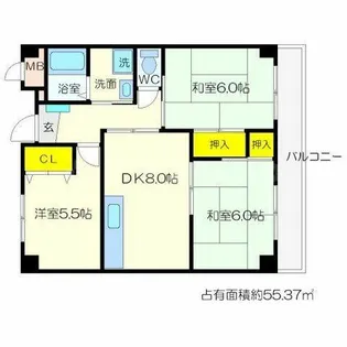 エミネンス千里【2階】の間取り