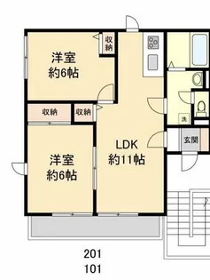 レトア白鳥【1階】の間取り