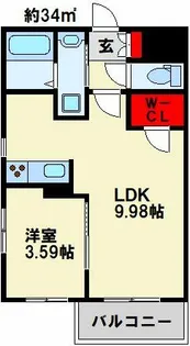GALA PLATINUM COURT【9階】の間取り