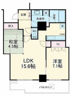 パークタワー大阪中之島フロント【404号室】の間取り