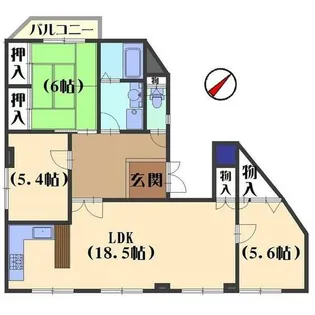 ラピス長岡【301号室】の間取り