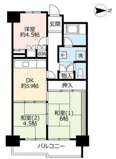 UR玉串西【0061107号室】の間取り