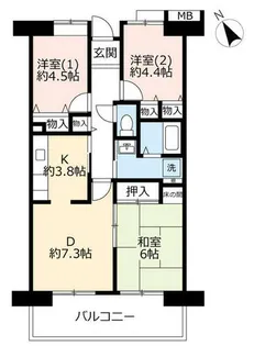 URアルビス旭ヶ丘【0050606号室】の間取り