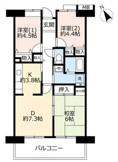 URアルビス旭ヶ丘【0050606号室】の間取り