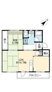 UR男山【B210404号室】の間取り