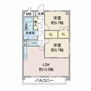 エンドール吉根【2A号室】の間取り