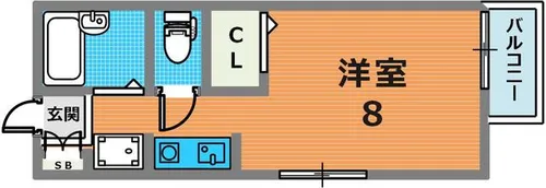 セジュール宝泉【205号室】の間取り