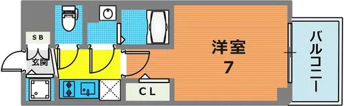 アドバンス神戸マーレ【6階】の間取り