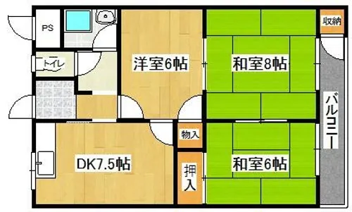 福岡県北九州市小倉南区若園3丁目【マンション】の間取り