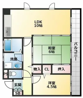 シャトー高見の里【4階】の間取り