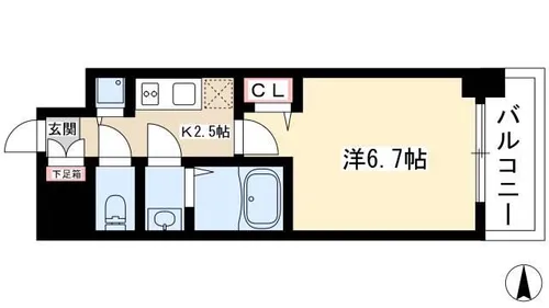 プレサンス名古屋STATIONサティナ【12階】の間取り