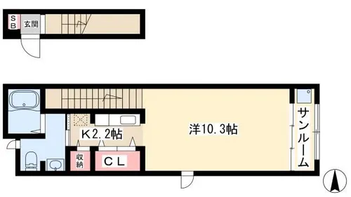 BELTA REGINA Ⅱ【202号室】の間取り