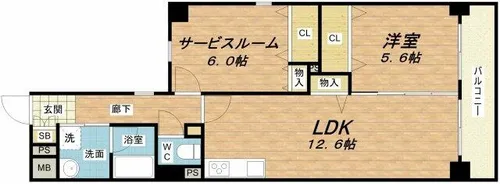 カーサ ラピス【6階】の間取り