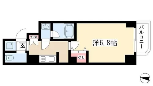 APEX名古屋栄PremierLife【0801号室】の間取り