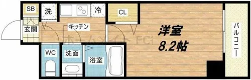 プライムアーバン御堂筋本町【14階】の間取り