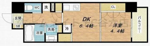 コンフォリア北堀江一丁目【6階】の間取り