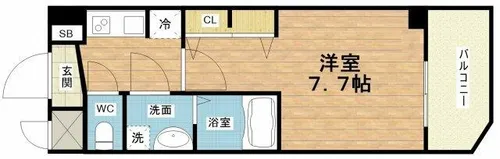 S-RESIDENCE堺筋本町Uno【15階】の間取り