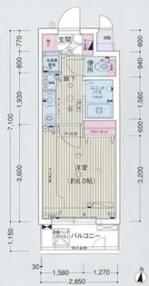 プレサンス名古屋城前【705号室】の間取り