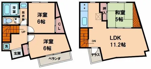デュープレクス晴明【1階】の間取り