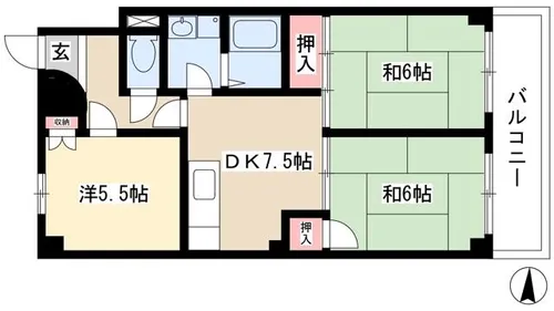 プレアール名古屋供米田【202号室】の間取り