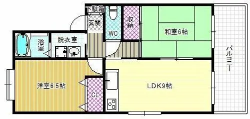 クレール天美【2階】の間取り