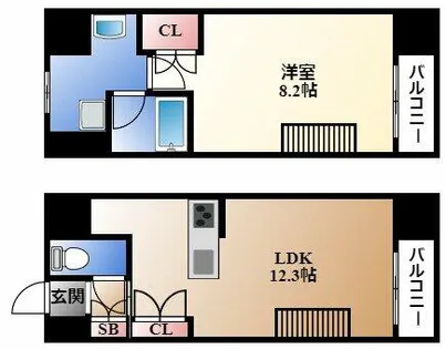 シエルブルー栄【11階】の間取り