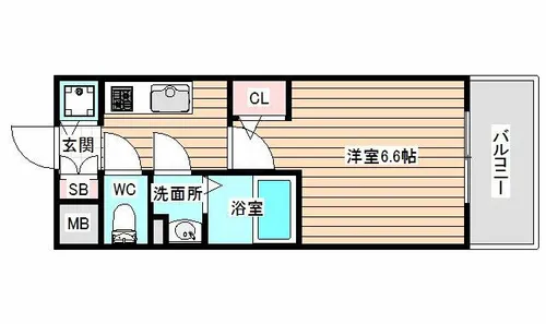 エスリードレジデンス大阪福島イースト【9階】の間取り