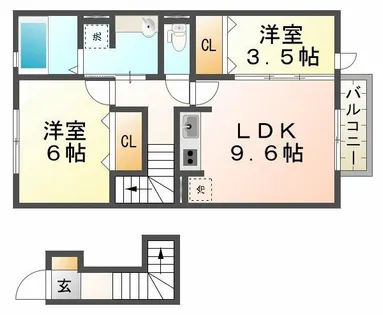 クレールわかば【2階】の間取り