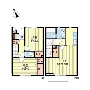 愛知県名古屋市瑞穂区亀城町5丁目【テラスハウス】の間取り