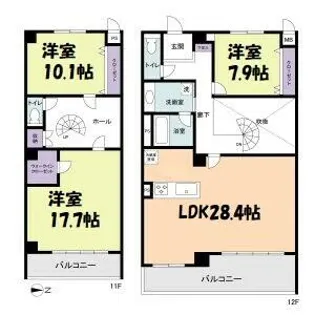 BPRレジデンス金山【12階】の間取り